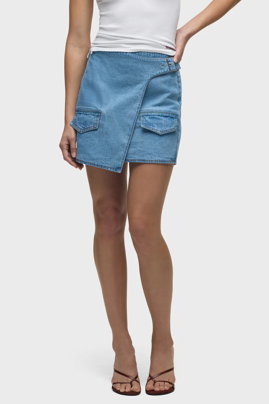 The Mountain Wrap Mini Skirt in mountain front view