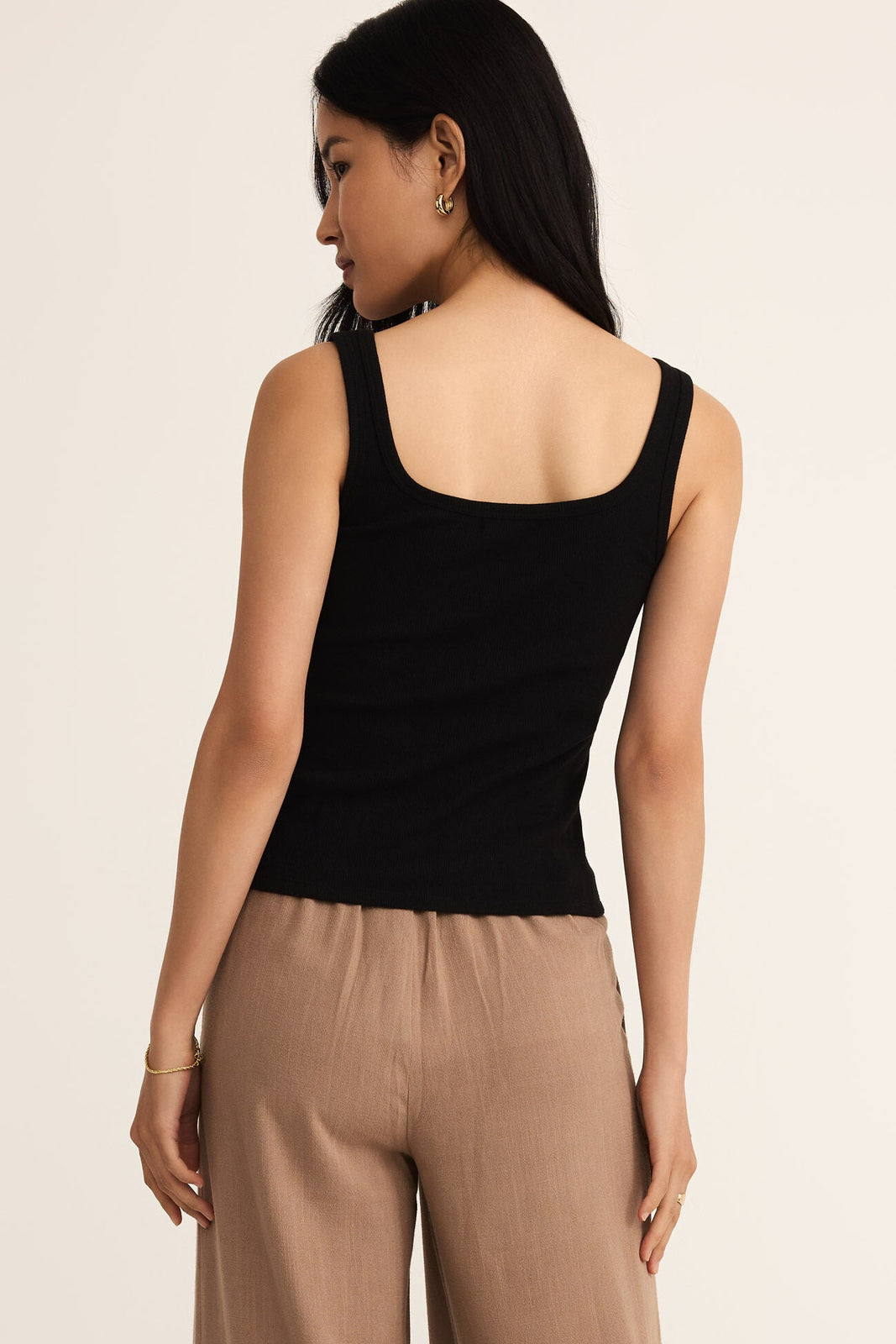 DANYA tank top, black racerback sleeveless