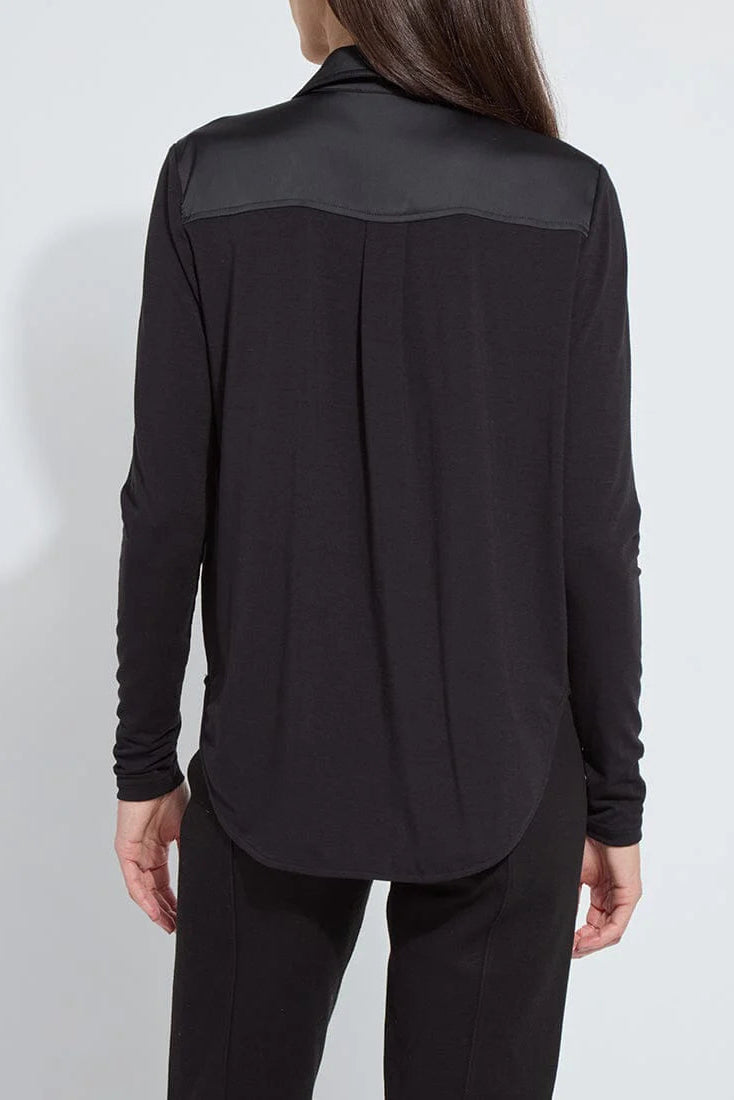 PIETRA COLLAR TOP IN BLACK BACK VIEW