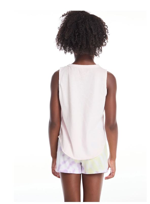 Beatles Strawberry Fields Muscle tee in Pinky back view