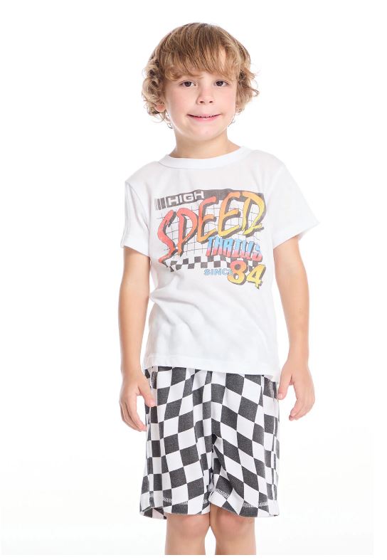 High speed thrills 84 tee in white front view