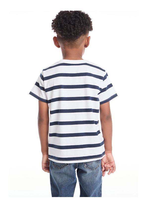 Grateful dead tee in black white stripe back view