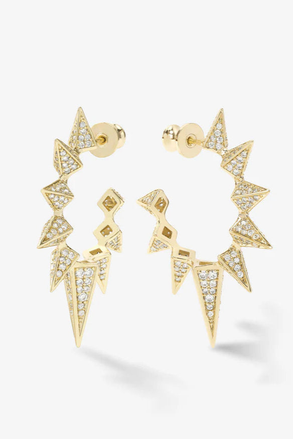 Gabriella Big Sista Pave Hoops in gold front view