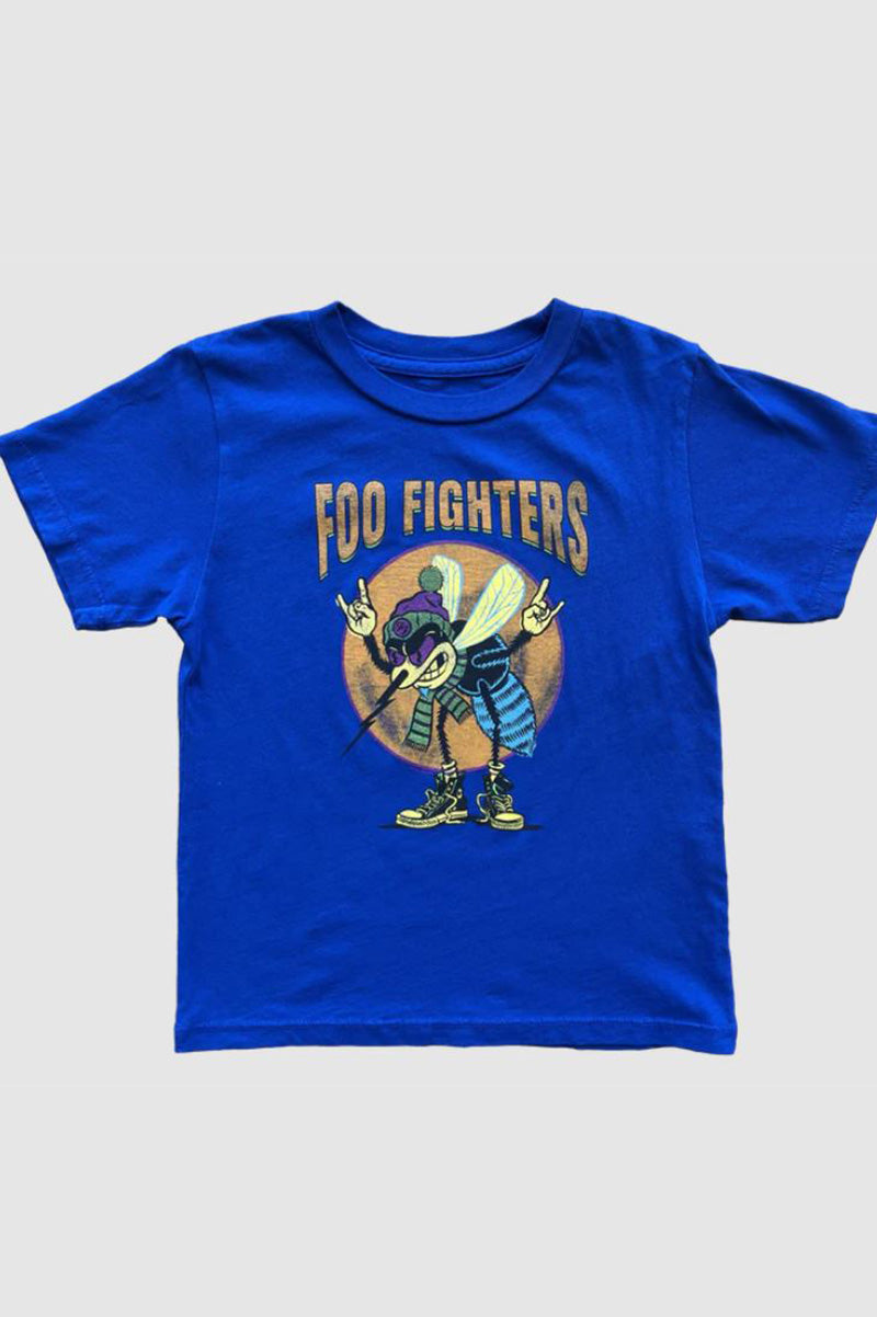 Foo Fighters bee short sleeve tee in tangled blue flat front view