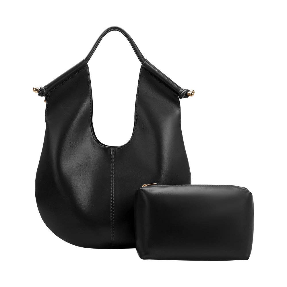 Tracy shoulder bag in black view with wallet