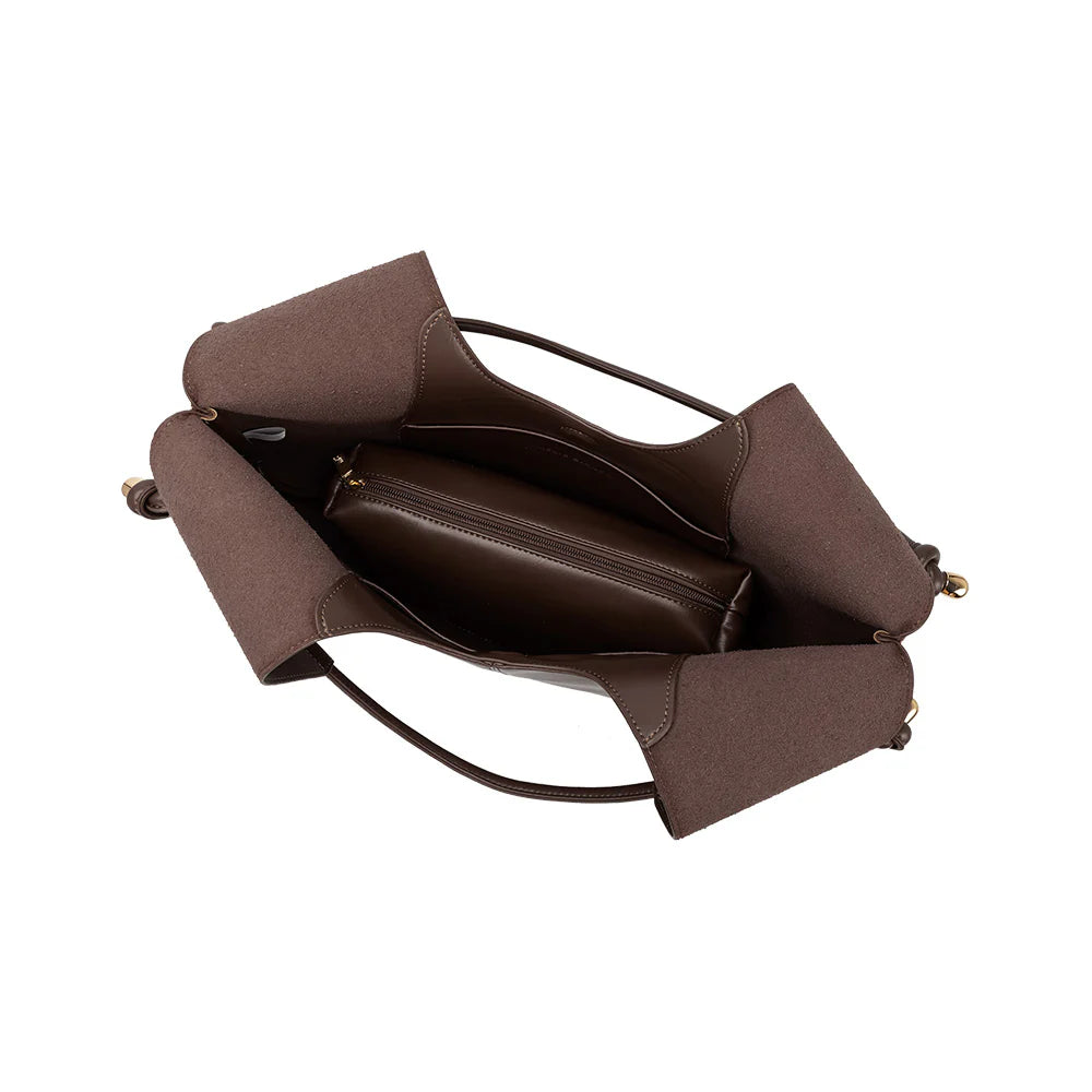 Tracy shoulder bag in Espresso inside view