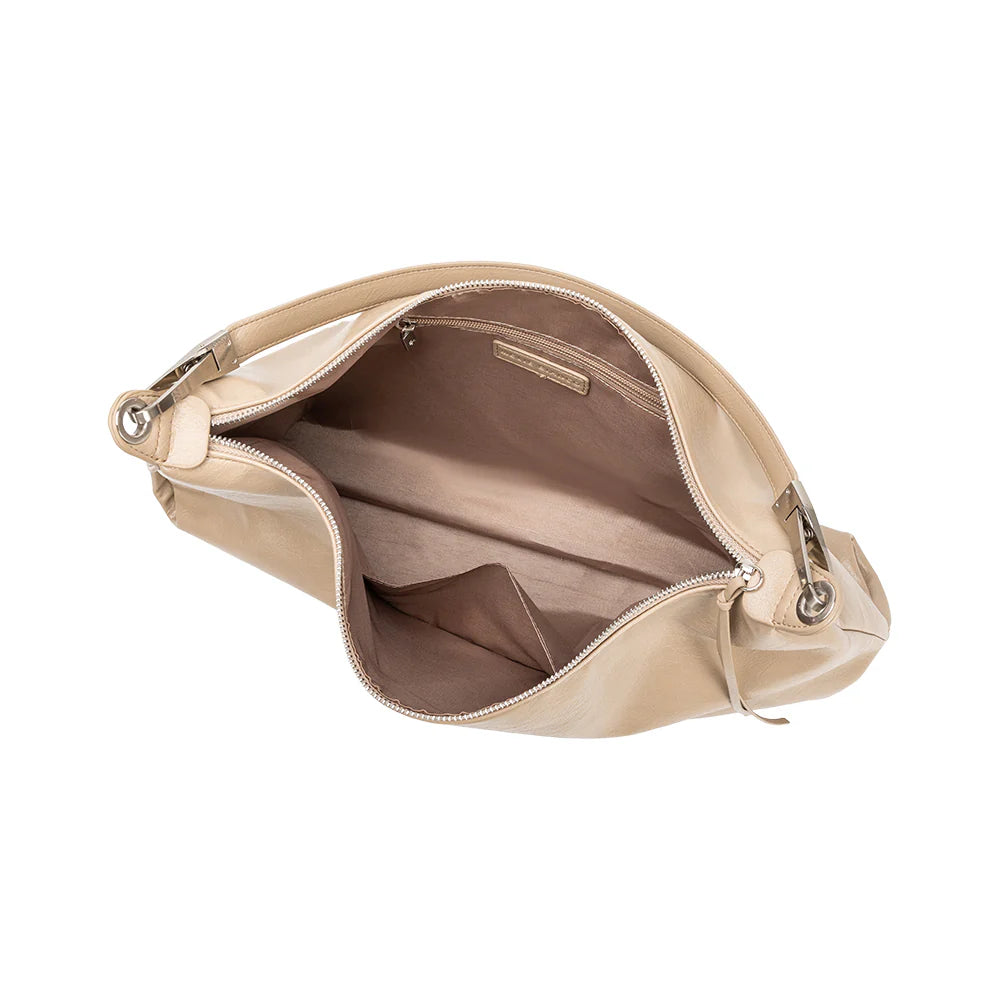Charlie tote bag in beige inside view