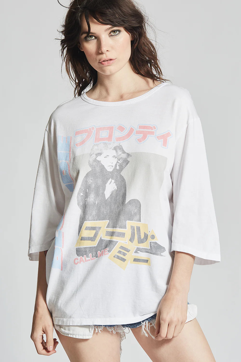 Call me Blondie 3/4 sleeve tee in white
