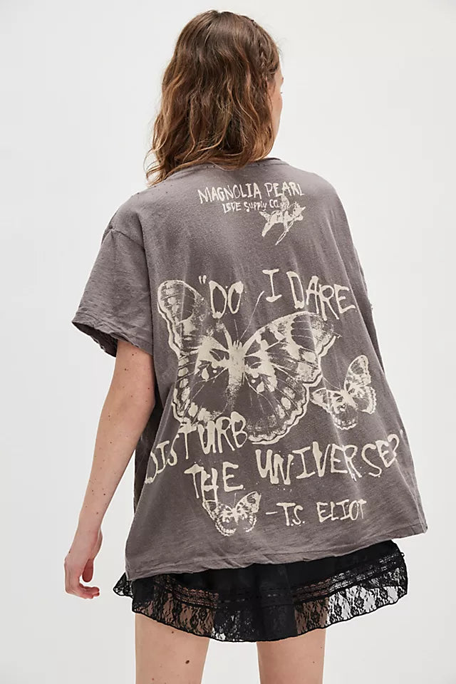 Disturb the universe tee in ozzy back view