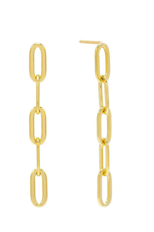 ear stud chain link earrings in gold
