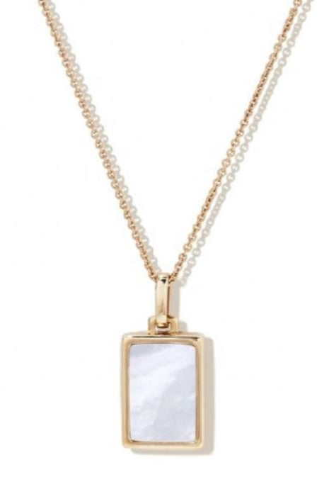 mop locket necklace gold with mother of pearl