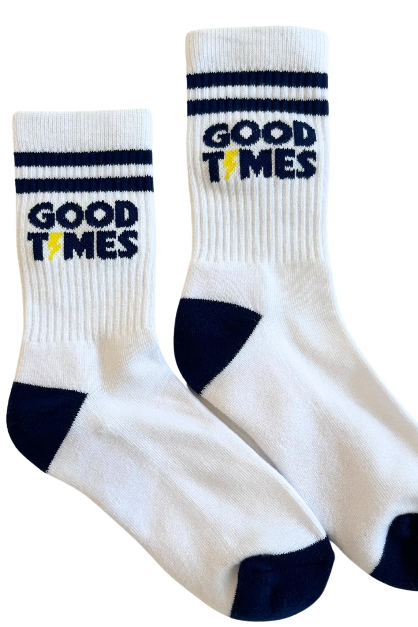 Crew Socks in "Good Times" White front view