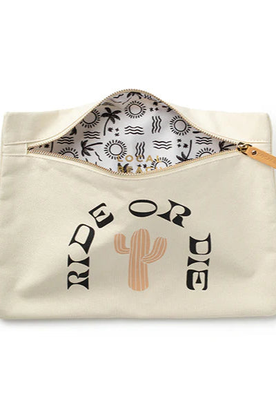 LB Canvas traveler bag in "Ride or Die" inside view