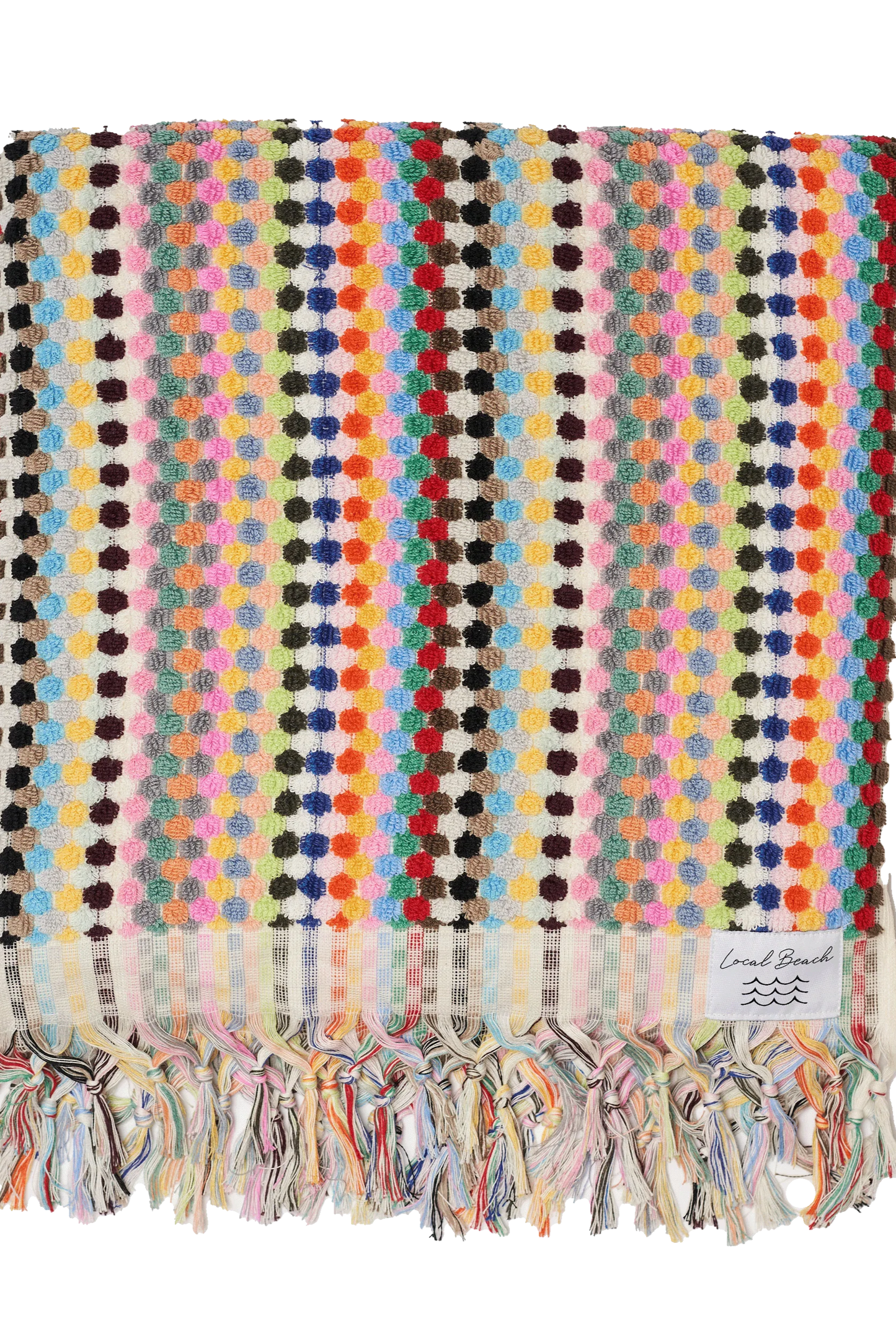 Rivera pool towel in rainbow front view