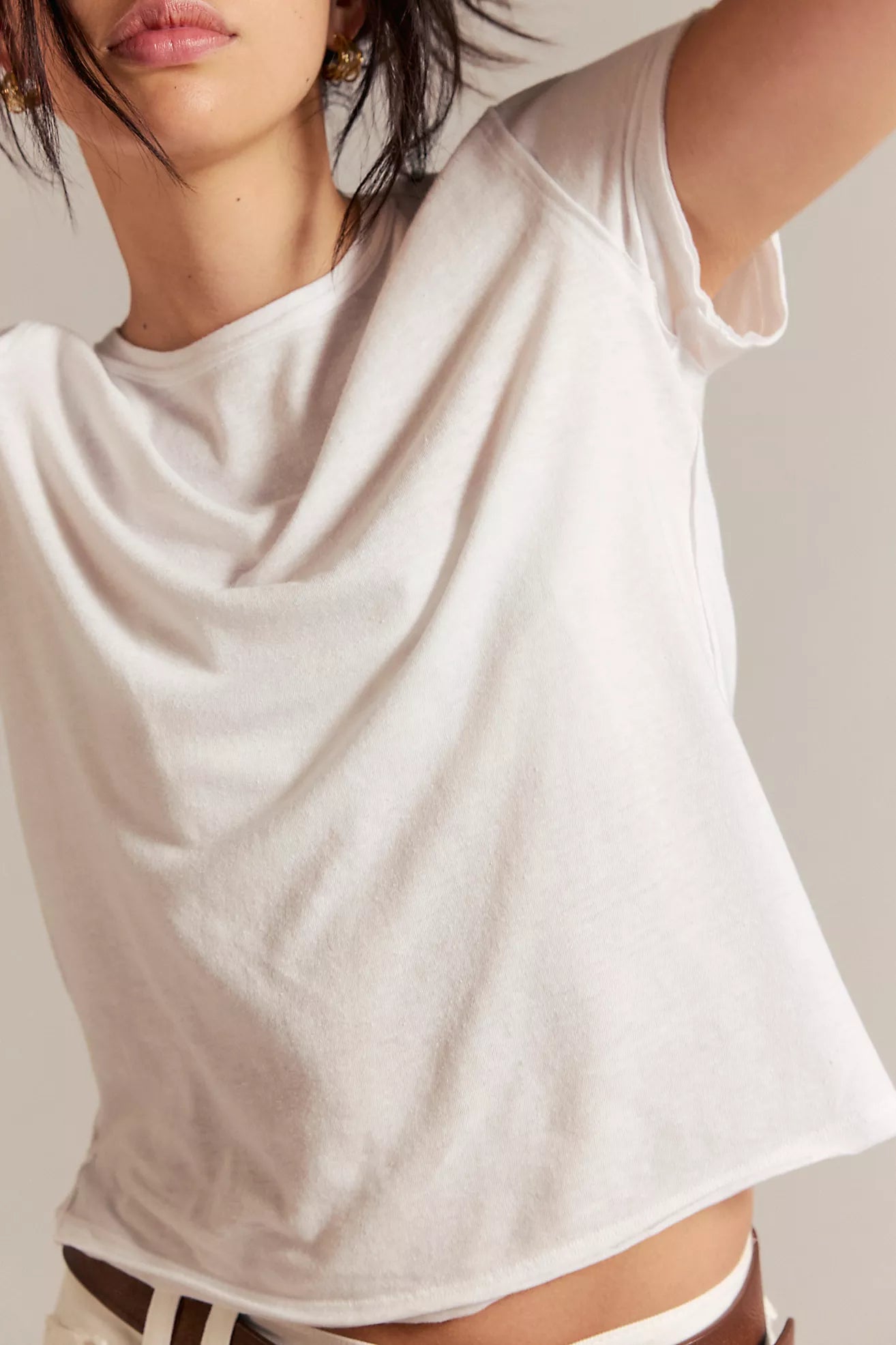 NOVA TEE IN IVORY FRONT VIEW