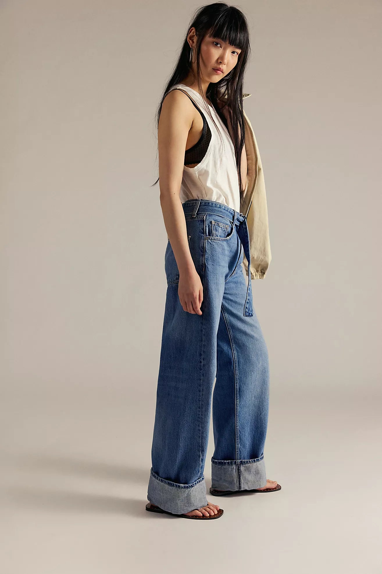 EAST BAY CUFFED JEANS IN SPUNKY SIDE VIEW