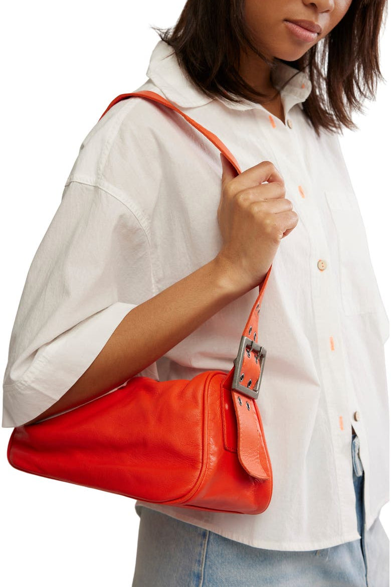 Arm Candy Bag in Red Orange Worn