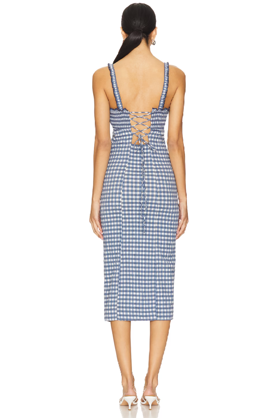 Lucinda Midi in Indgo Cmbo Back View
