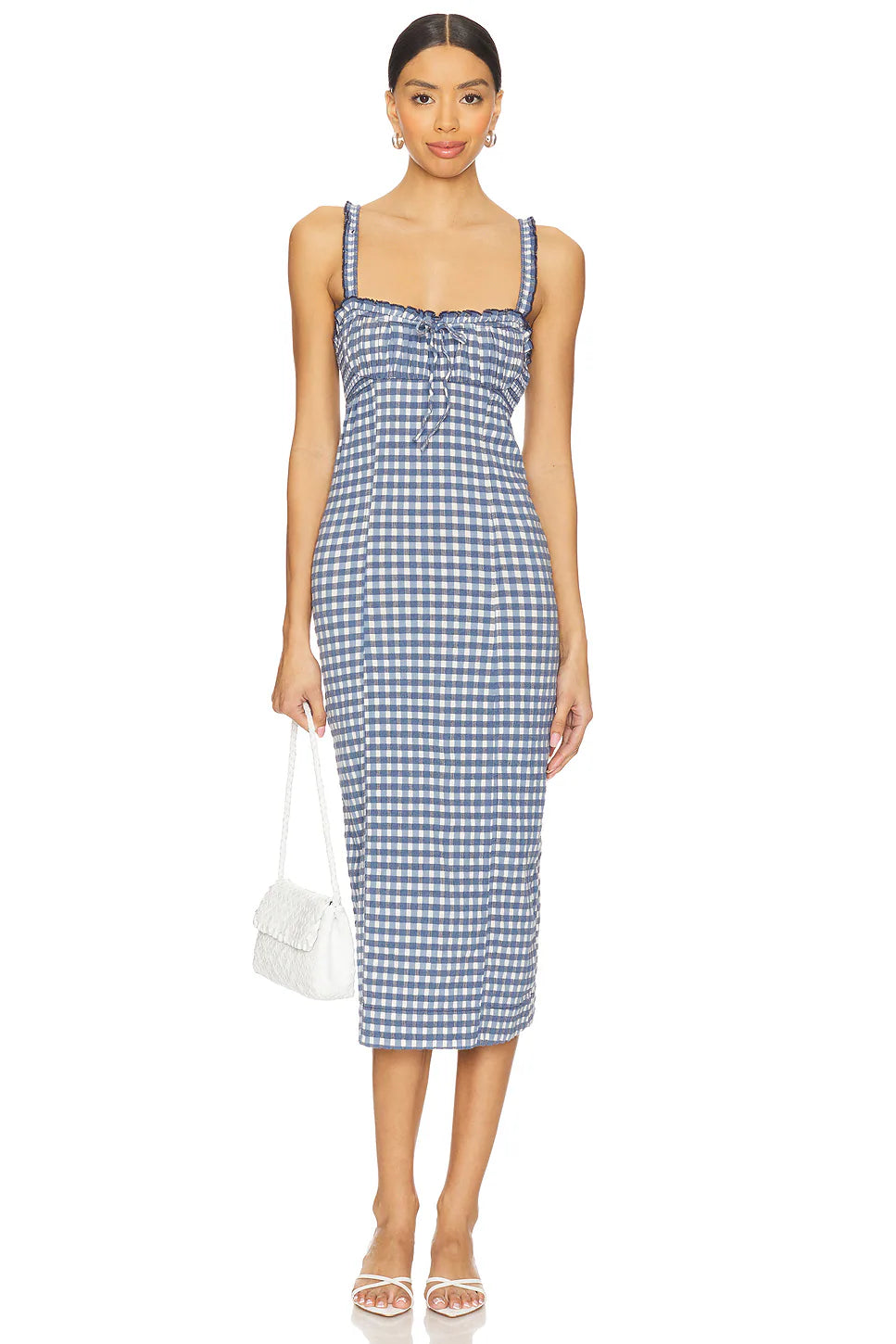 Lucinda Midi in Indgo Cmbo Front View