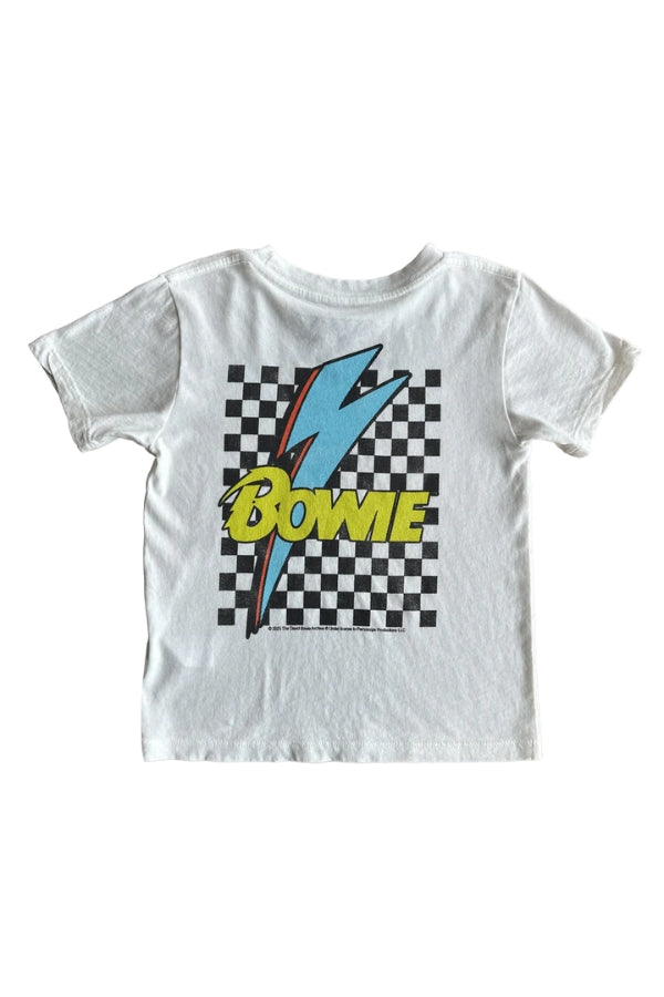 BOWIE CHECKER SHORT SLEEVE TEE IN VINTAGE WHITE BACK VIEW
