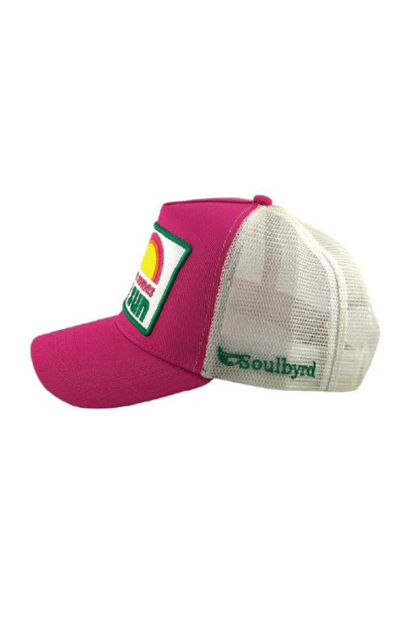 HERE COMES THE SUN TRUCKER IN PINK SIDE VIEW