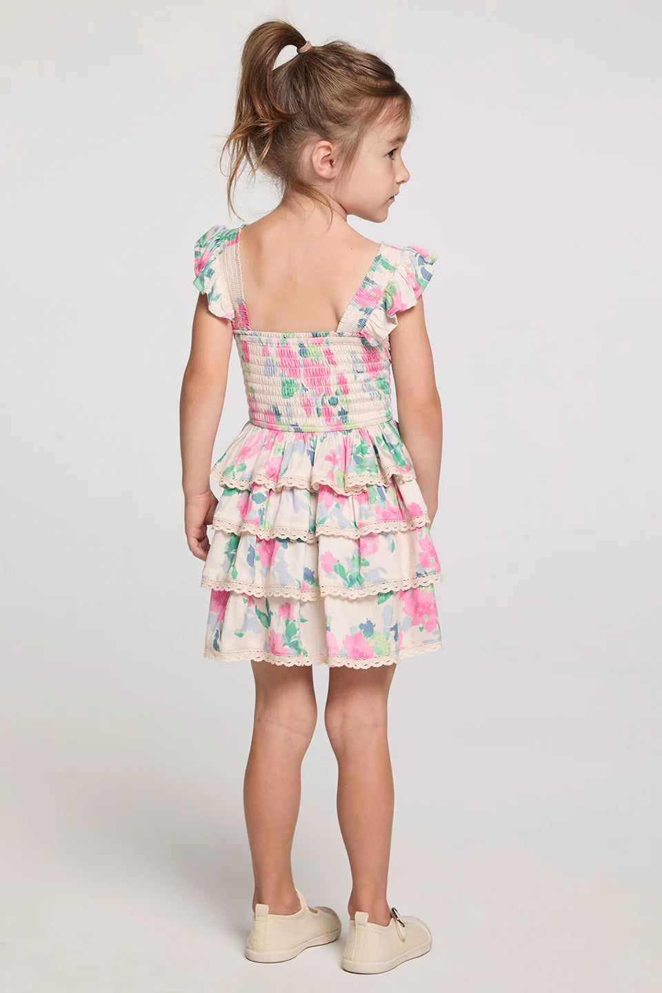 Cherie Mini Dress in Vanilla back view