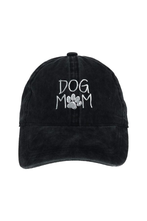 DOG MOM CAP IN BLACK FRONT VIEW