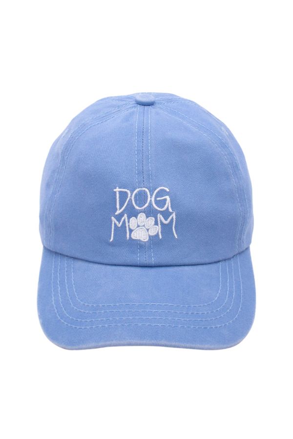 DOG MOM CAP IN DUSTY BLUE FRONT VIEW