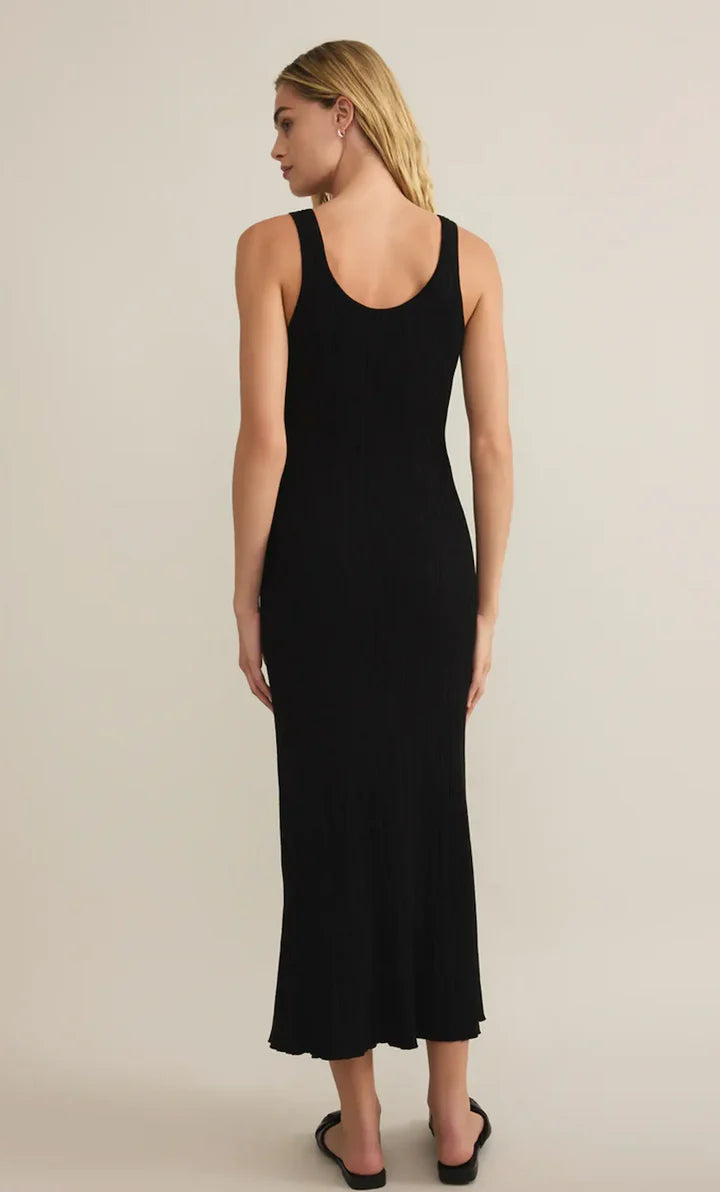 Salinas Midi dress in black back view