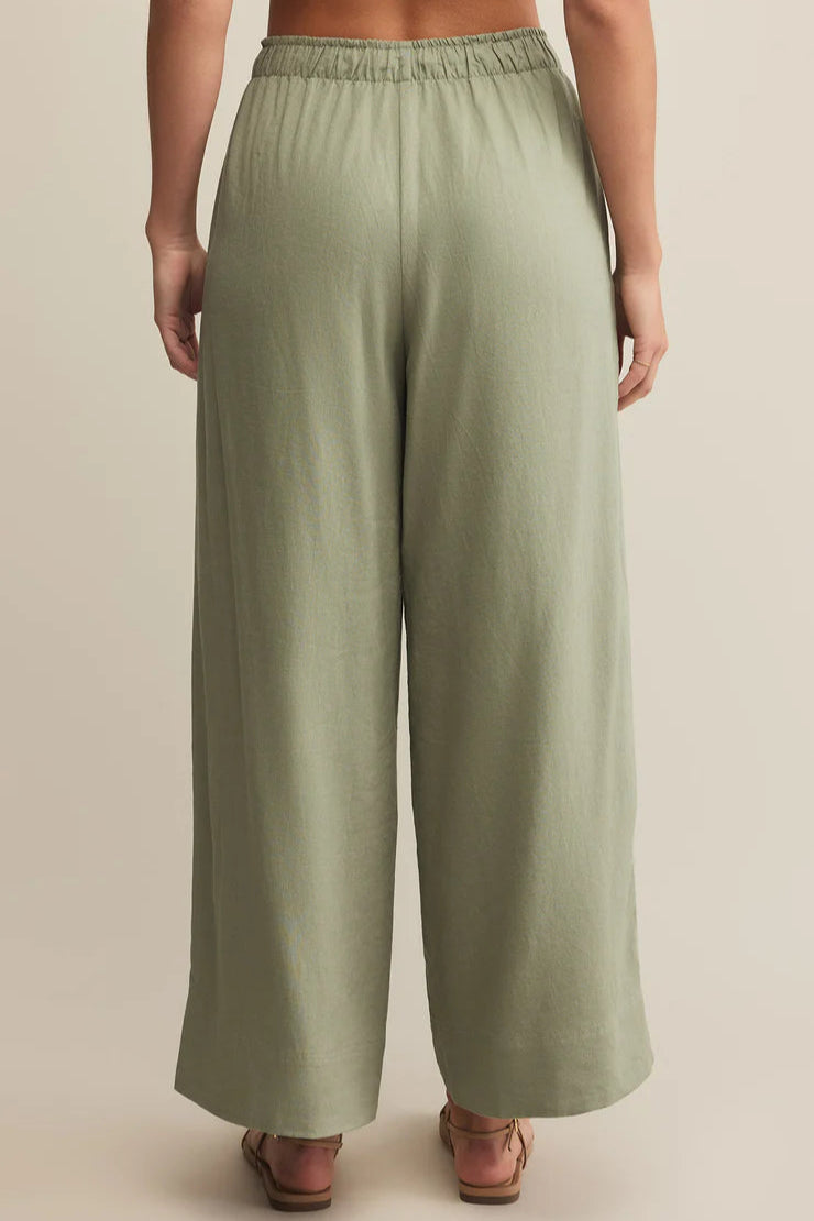 EASTON LINEN PANT IN AVOCADO BACK VIEW