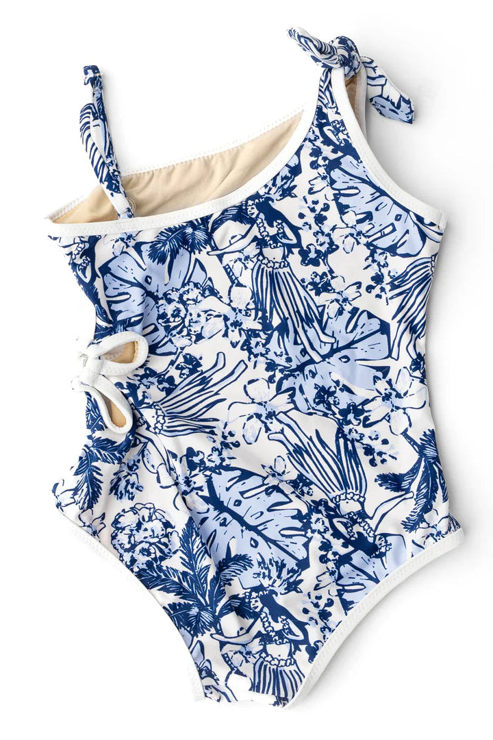 DAISY ONE PIECE SWIMSUIT IN TIKI TIDES BACK VIEW