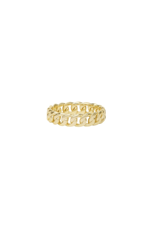 Gold baby ring with interlocking link band