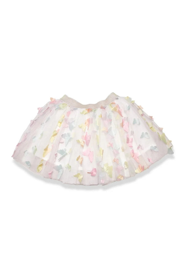 3D BUTTERFLY TUTU IN WHITE MULTI FRONT VIEW