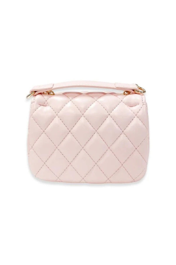 FLORAL QUILTED PURSE IN PINK BACK VIEW