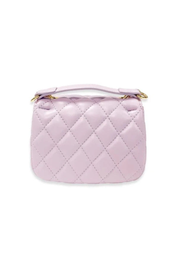 FLORAL QUILTED PURSE IN PURPLE BACK VIEW