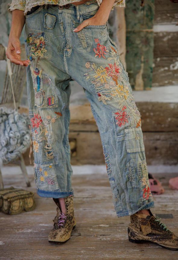 Hummingbird miner denim front view