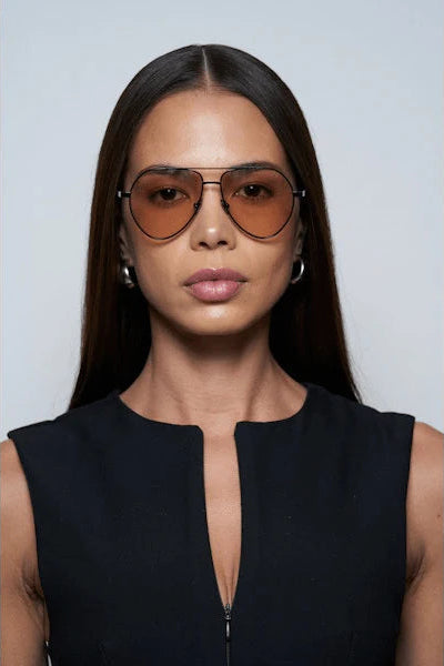 SAM SUNGLASSES IN BLACK METAL/BLACK FRONT VIEW ON