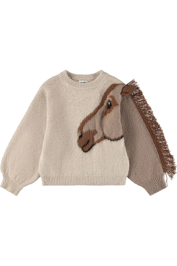 GISELA SWEATSHIRT IN HORSE KNIT FRONT VIEW