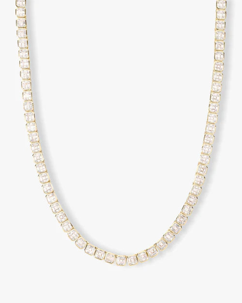 Duchess tennis necklace with gold with white diamonds