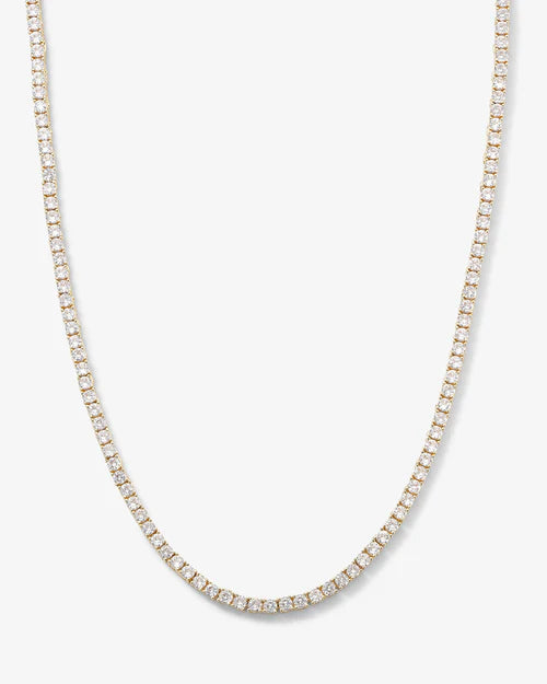 Heiress tennis necklace in gold with white diamonds