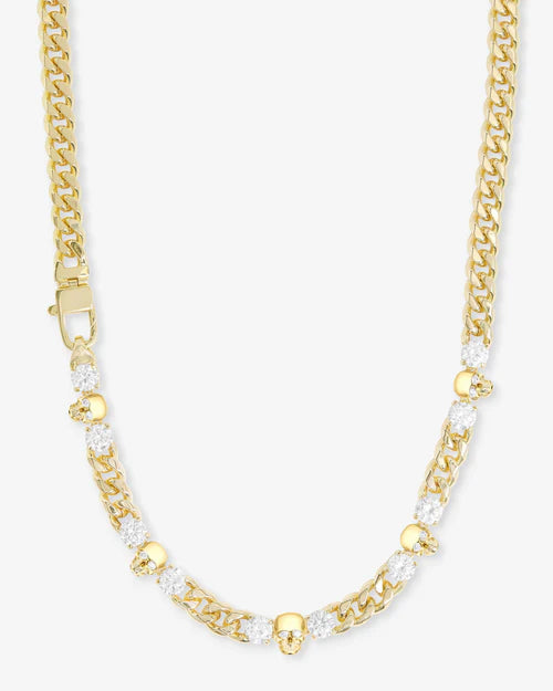 Ride or die cuban necklace 18" in gold image of chain