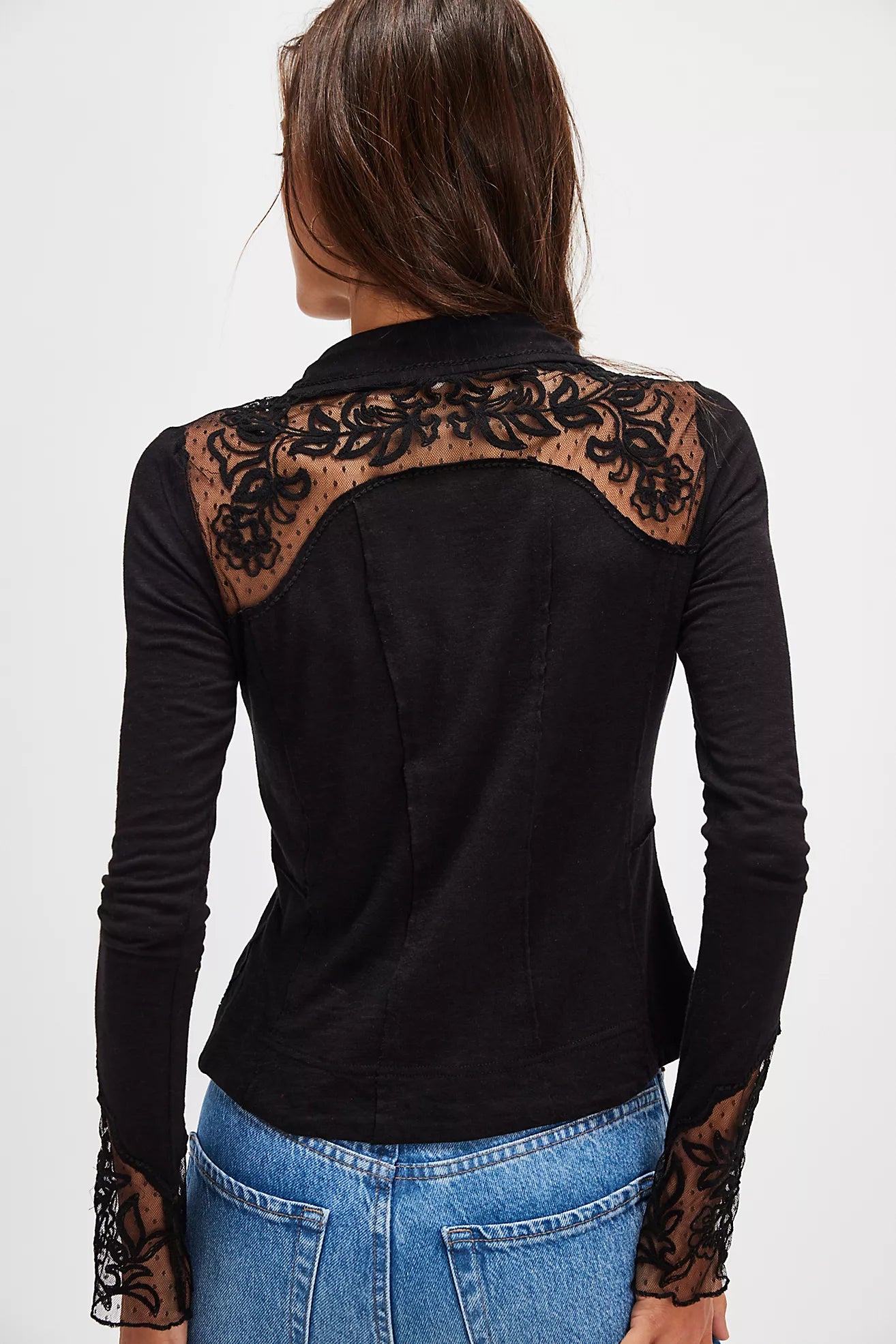 ROSEBUD CUFF IN BLACK BACK VIEW