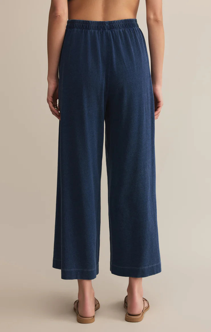 SCOUT JERSEY DENIM PANT IN INDIGO BACK VIEW
