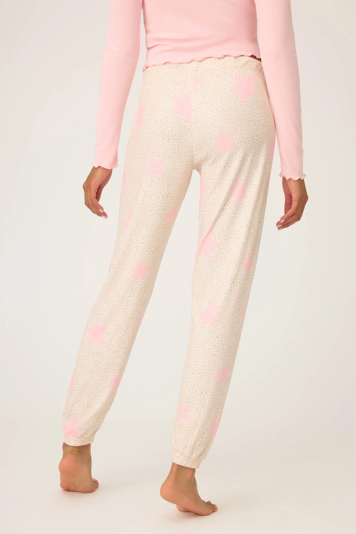 Stay wild banded pant in oatmeal back view
