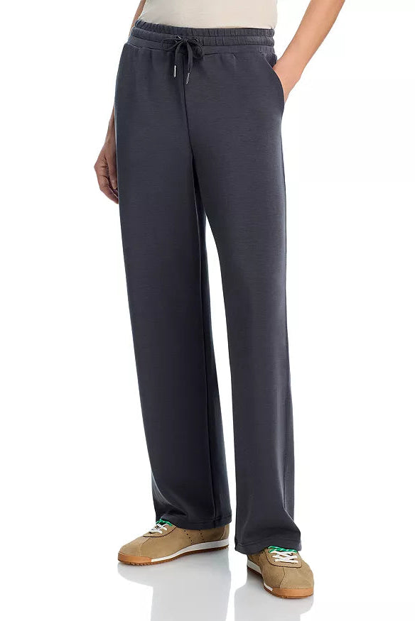 LUXE CLOUD WIDE LEG PANT IN GRAPHITE FRONT VIEW