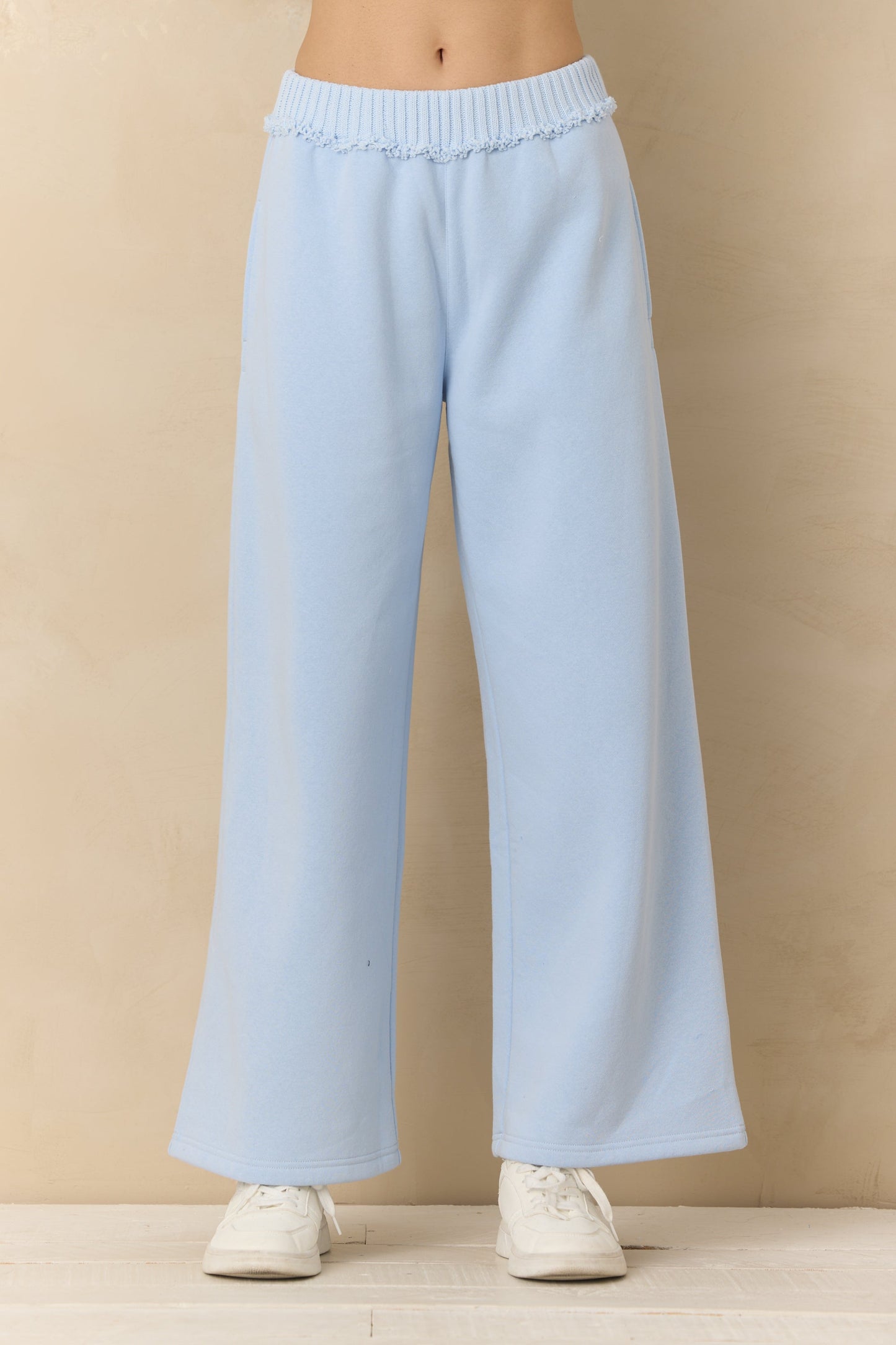 FLEECE PANT WITH RIB