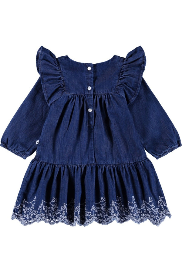 CARAS DRESS IN OAK EMBROIDERY BACK VIEW