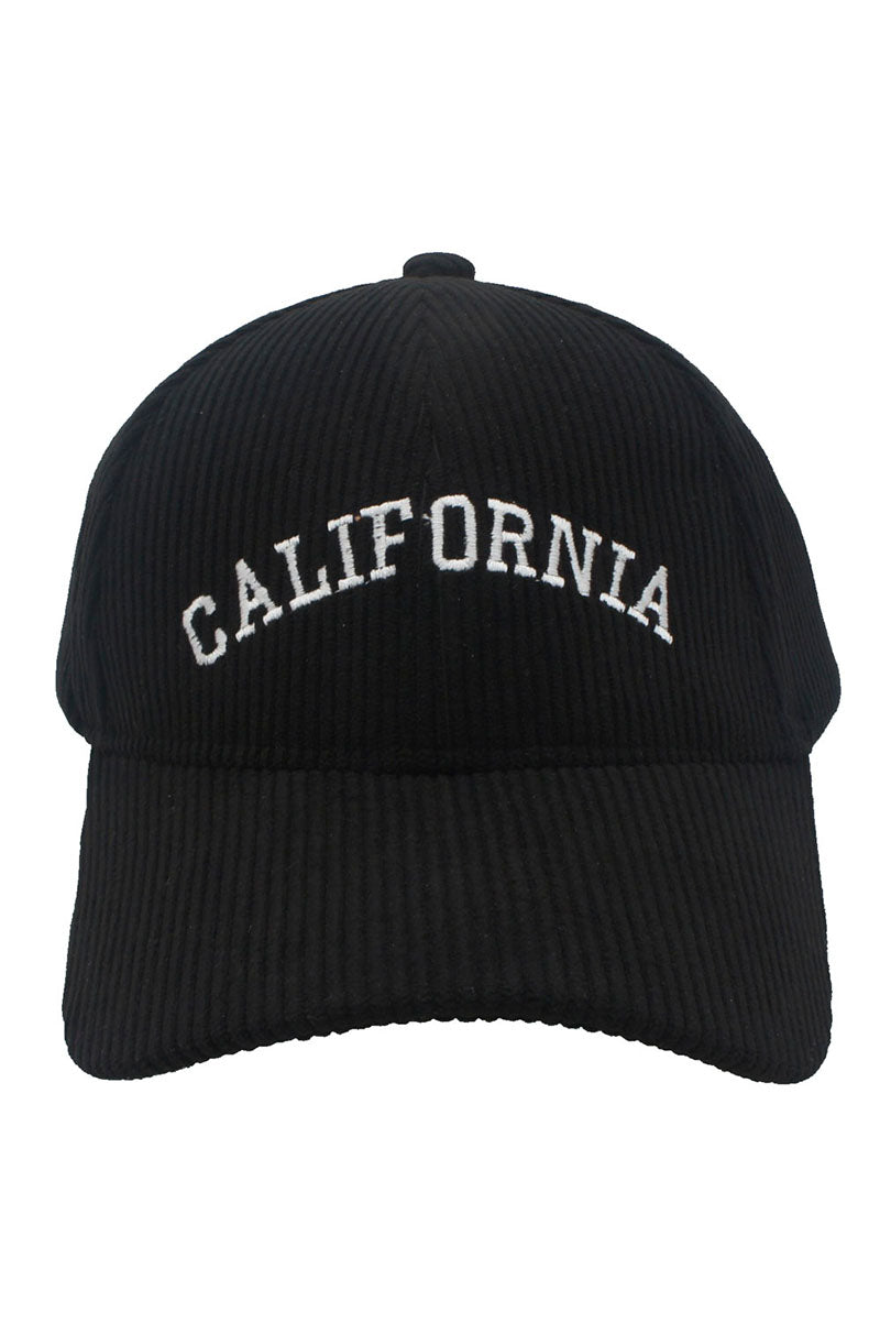 Corduroy California Ball Cap in black