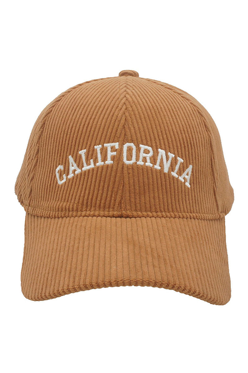 Corduroy California Ball Cap in camel