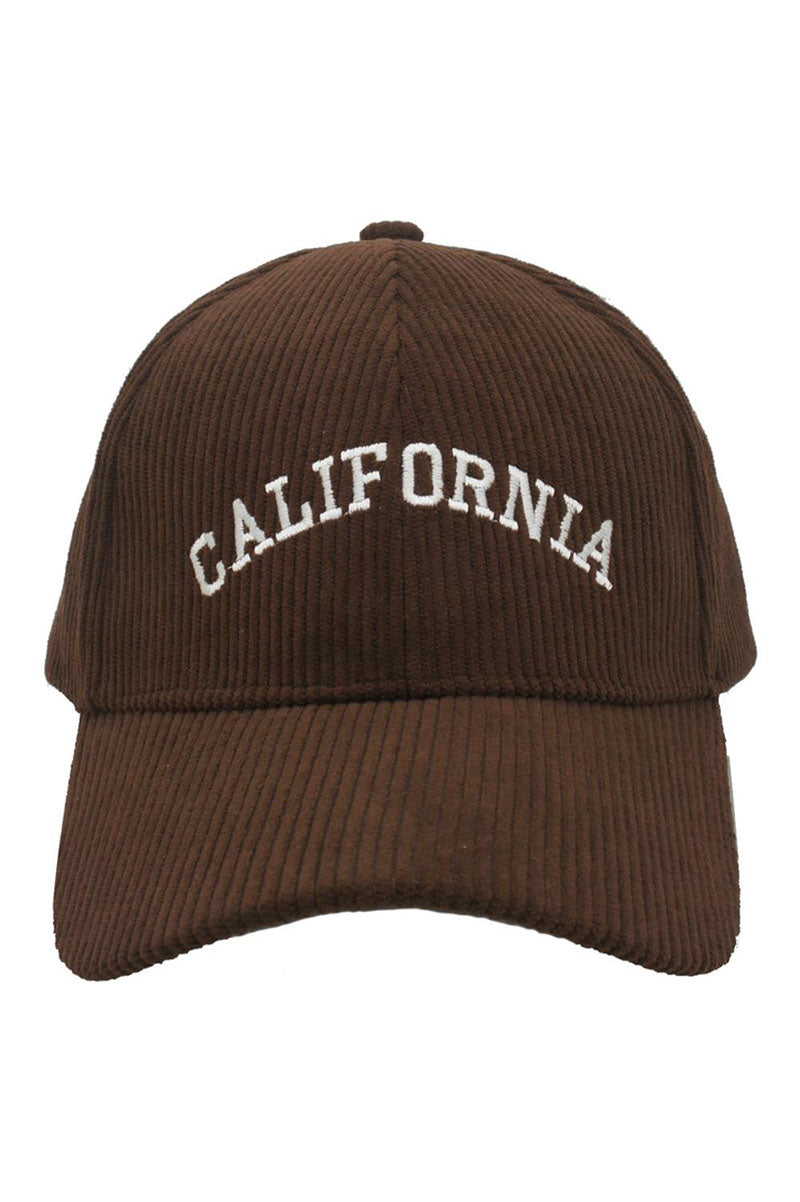 Corduroy California Ball Cap in dark brown